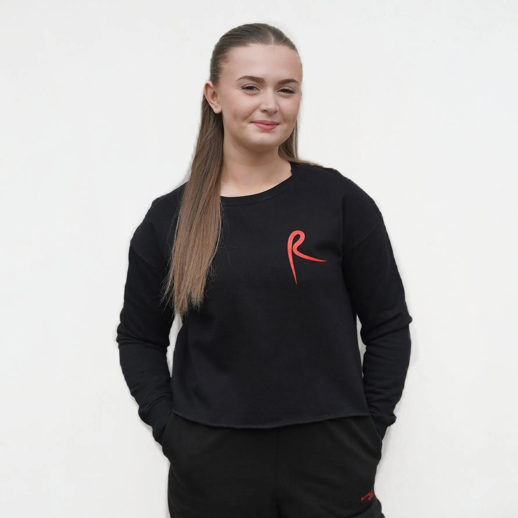 Arabesque Cropped Sweatshirt Black