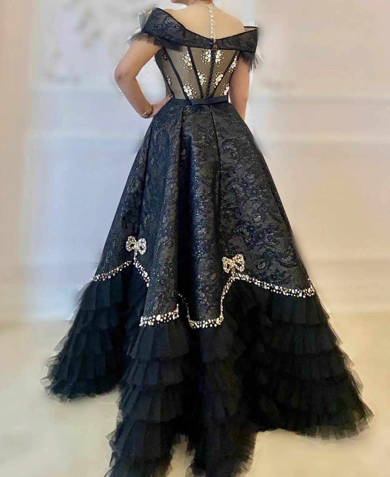 Black Evening Dress Flowers