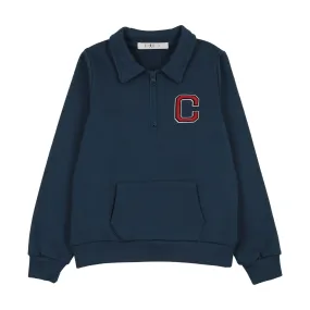 Blue Quarter Zip Sweatshirt