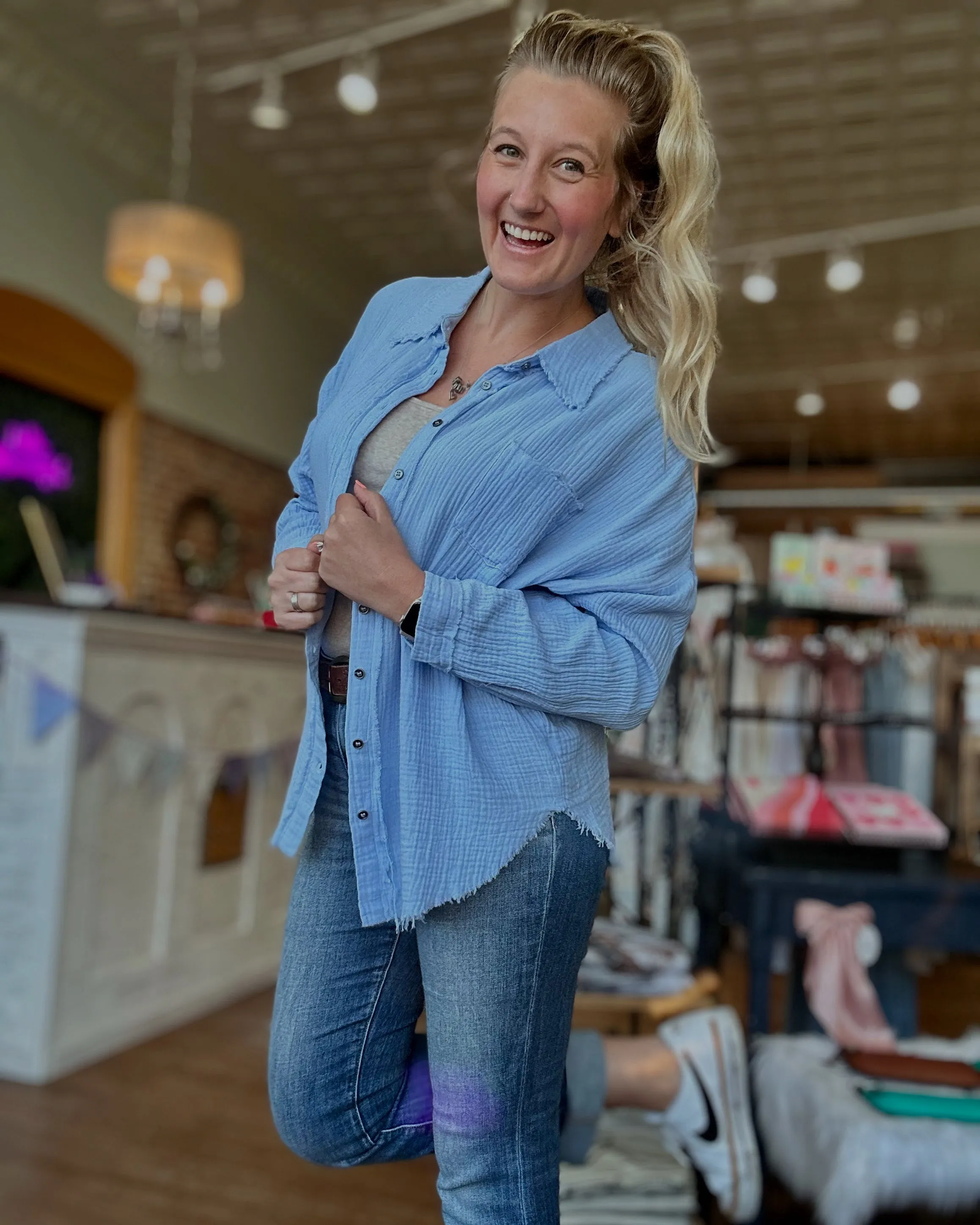 Bluebonnet Oversized Blouse