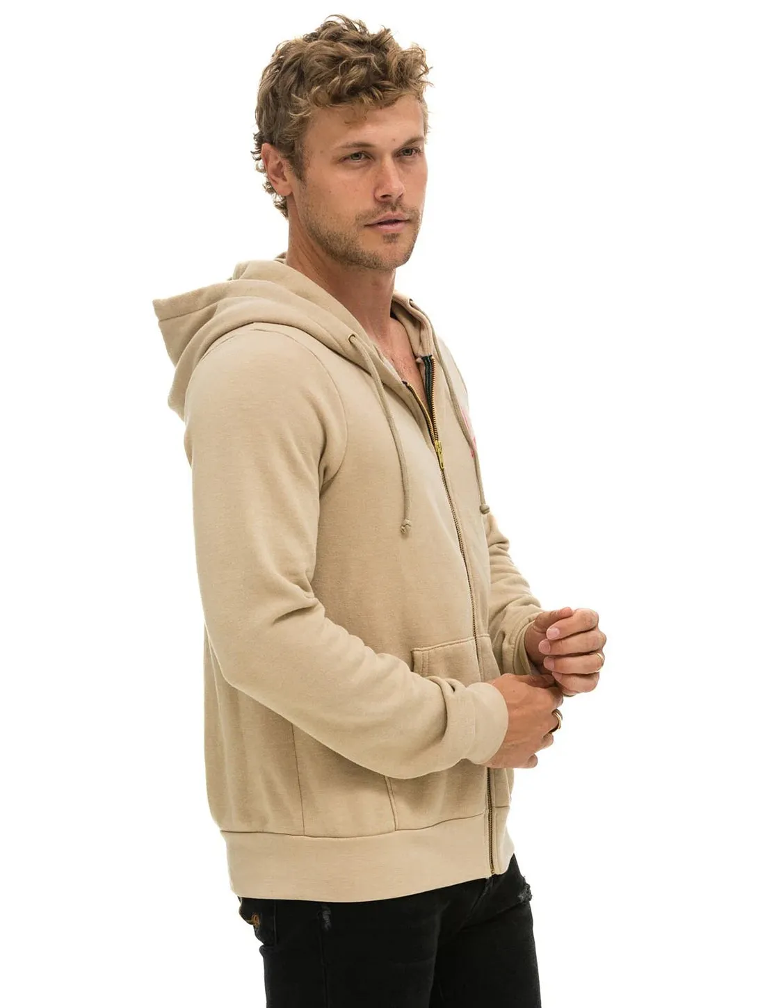 Bolt 2 Zip Hoodie - Sand-Neon Pink