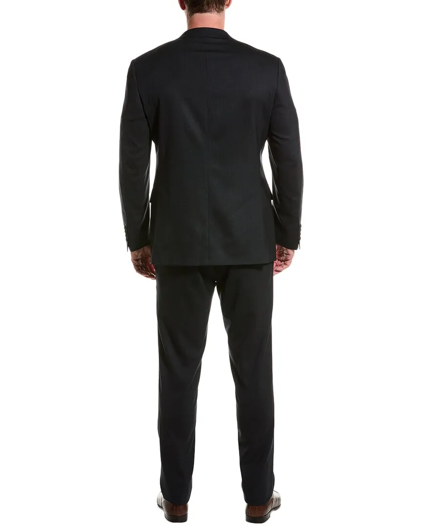 Canali Wool-Blend Suit With Flat Front Pant