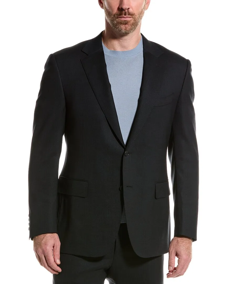 Canali Wool-Blend Suit With Flat Front Pant