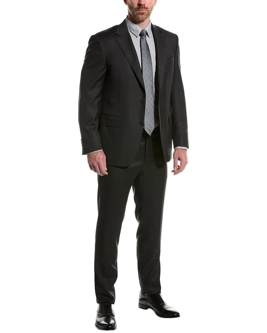 Canali Wool Suit With Flat Front Pant
