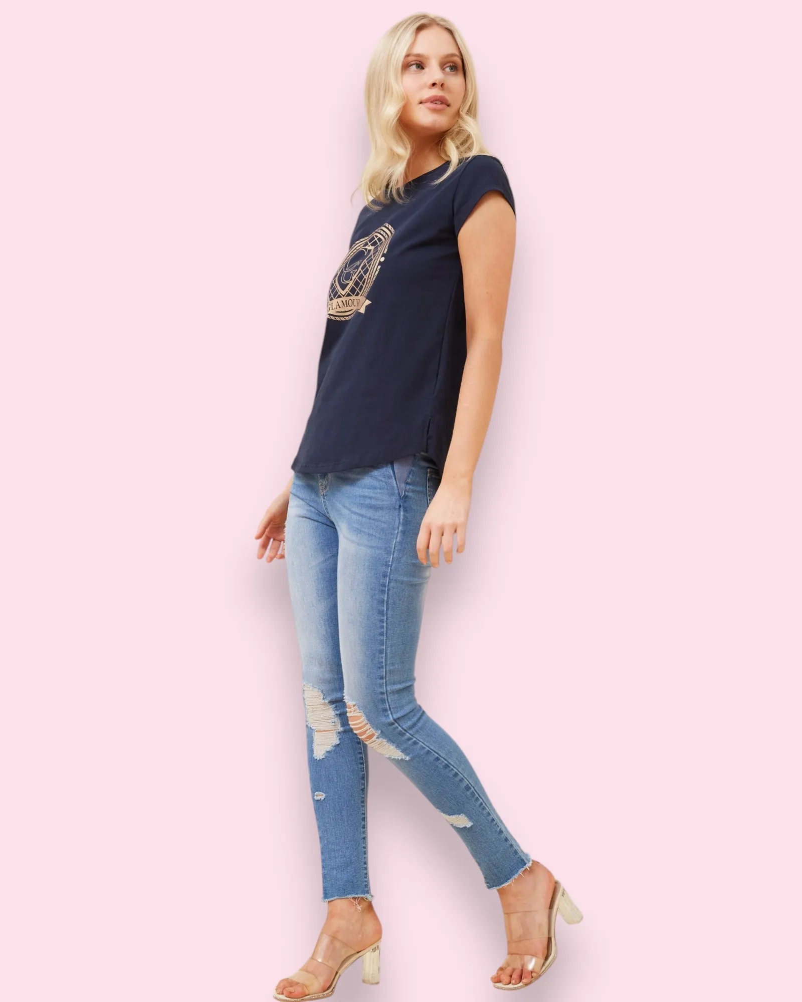 CG Glamour Tee - Navy