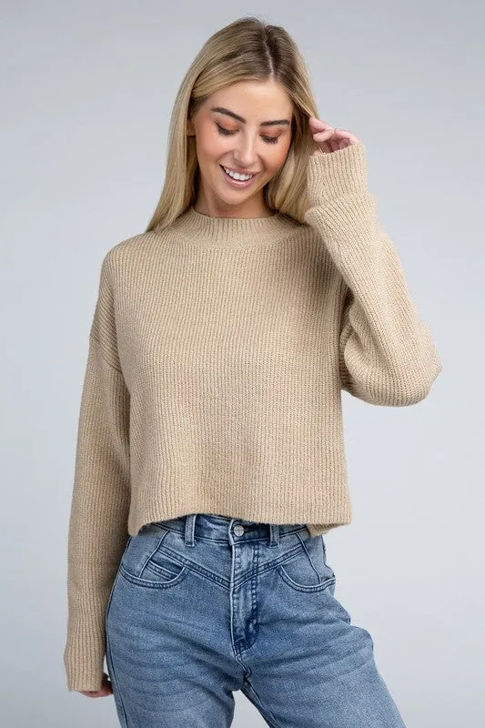 Cozy Mock Neck Long Sleeve Pullover Sweater