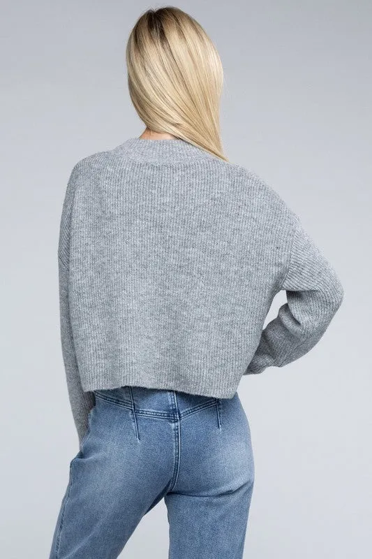 Cozy Mock Neck Long Sleeve Pullover Sweater