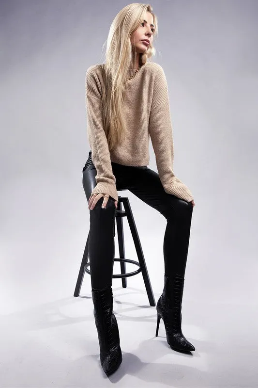 Cozy Mock Neck Long Sleeve Pullover Sweater