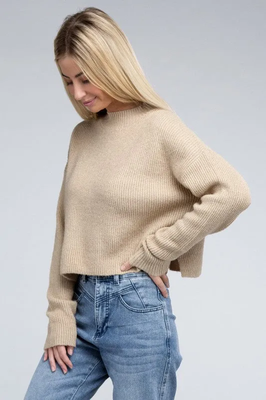 Cozy Mock Neck Long Sleeve Pullover Sweater