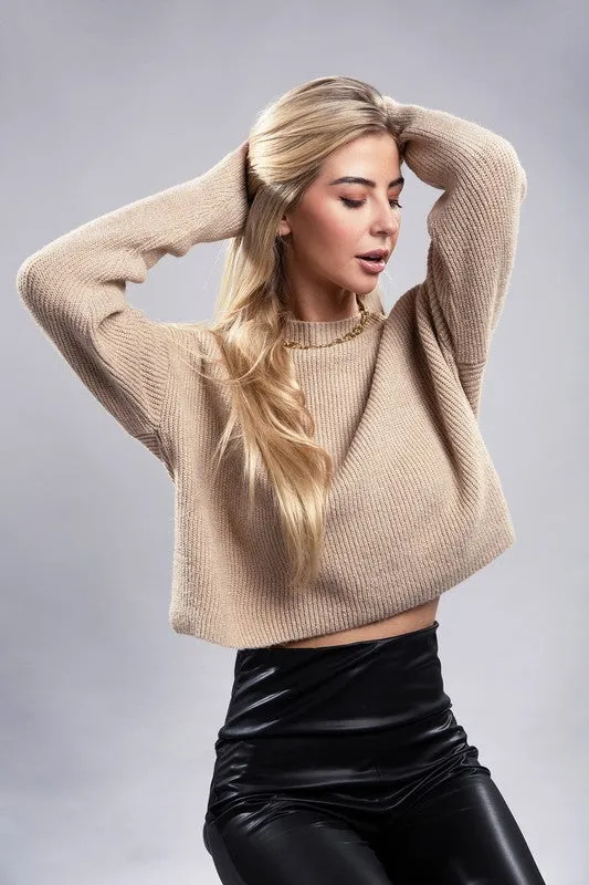 Cozy Mock Neck Long Sleeve Pullover Sweater