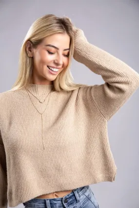Cozy Mock Neck Long Sleeve Pullover Sweater