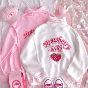 Cute Strawberry Fleece Sweater