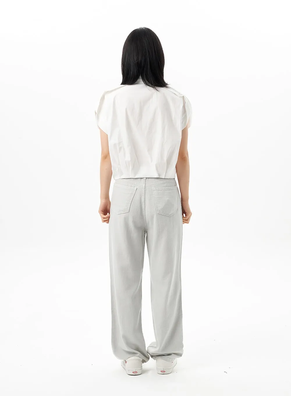 Drop Shoulder Zip-Up Shirt OU314