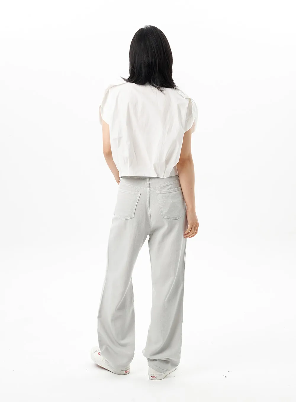 Drop Shoulder Zip-Up Shirt OU314