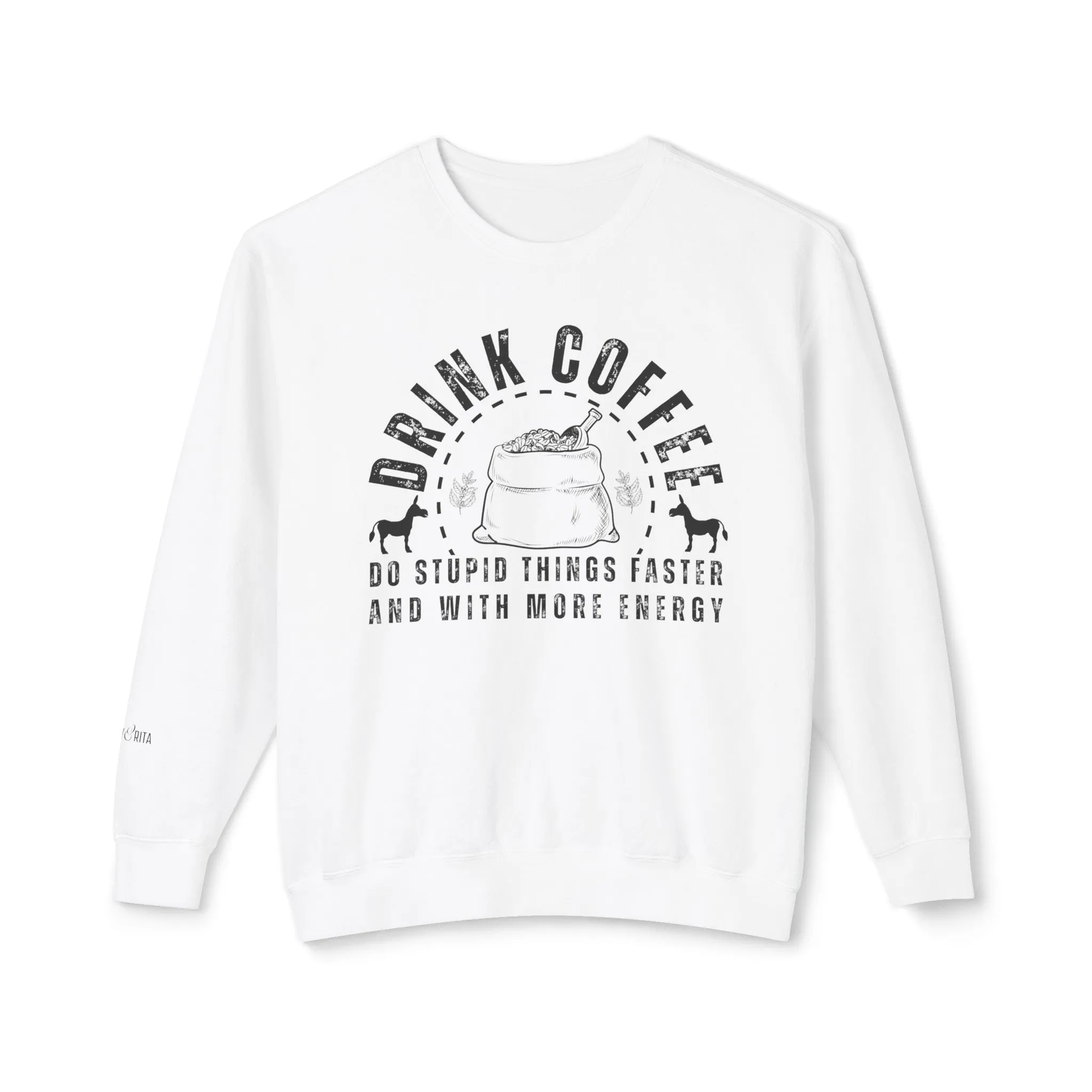 Eddy and Rita Women's Comfort Colors Lightweight Crewneck Sweatshirt - Coffee Energy