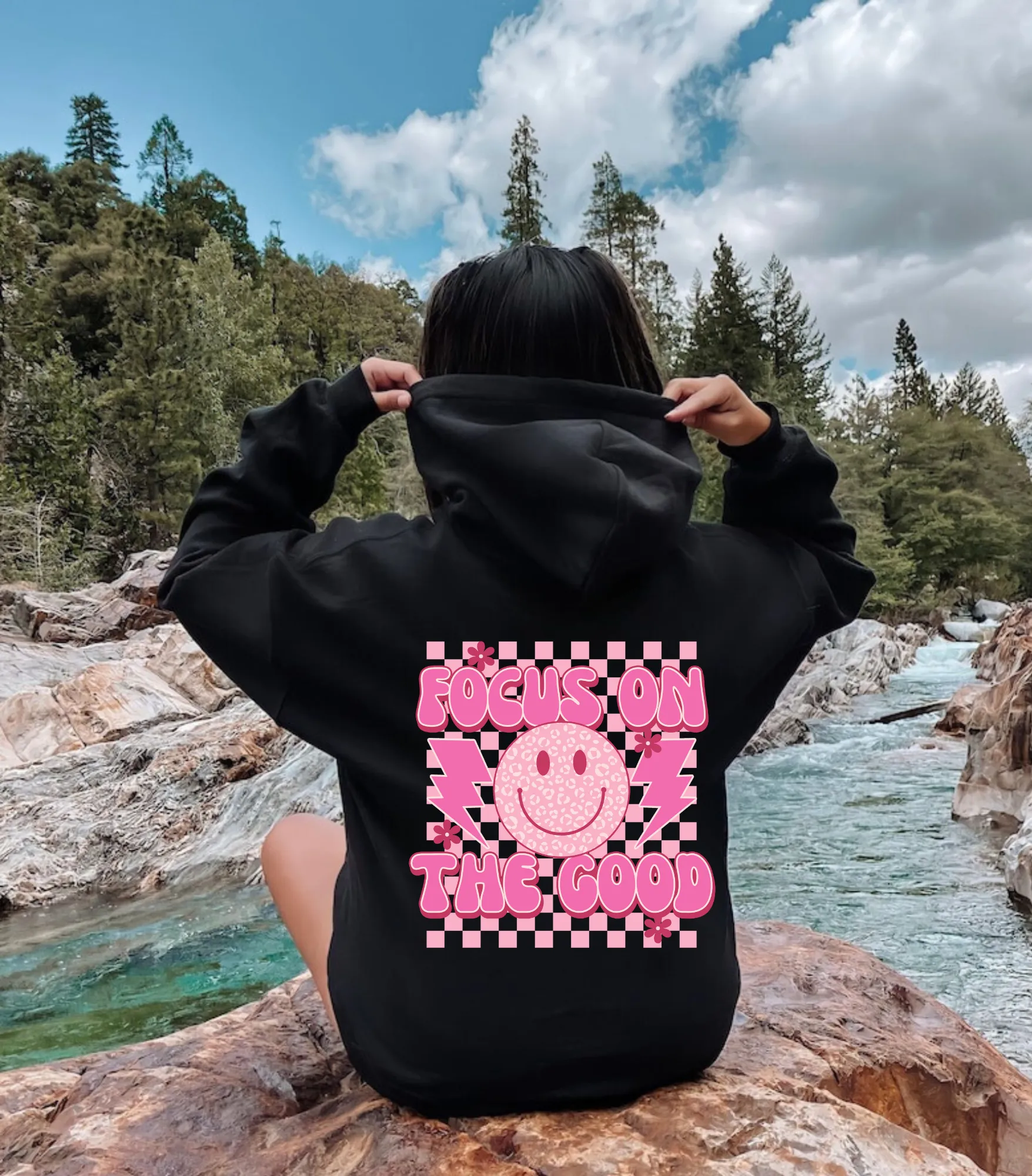 Focus On The Good Preppy Oversized Hoodie
