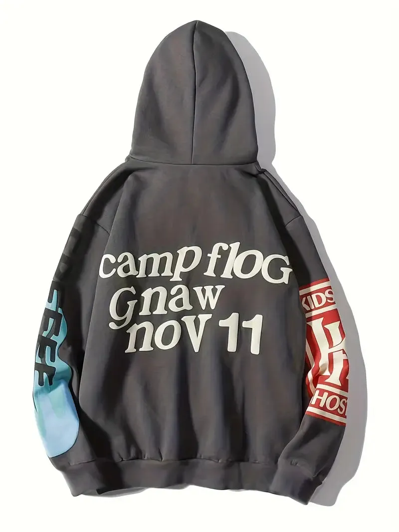 Grey Puff Long Sleeved Hoodie