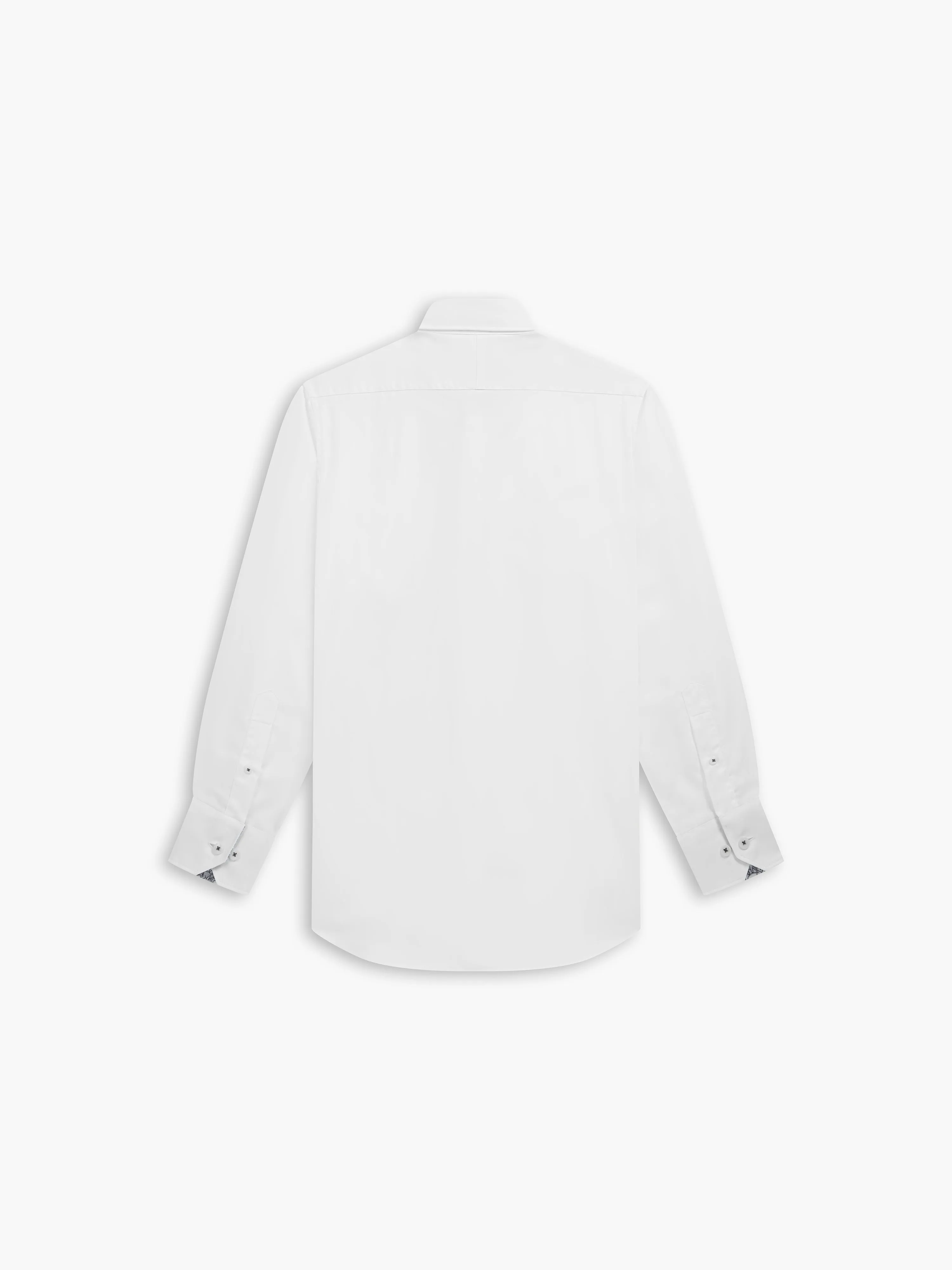 Max Cool White Elephant Trim Twill Slim Fit Single Cuff Concealed Button Down Collar Shirt