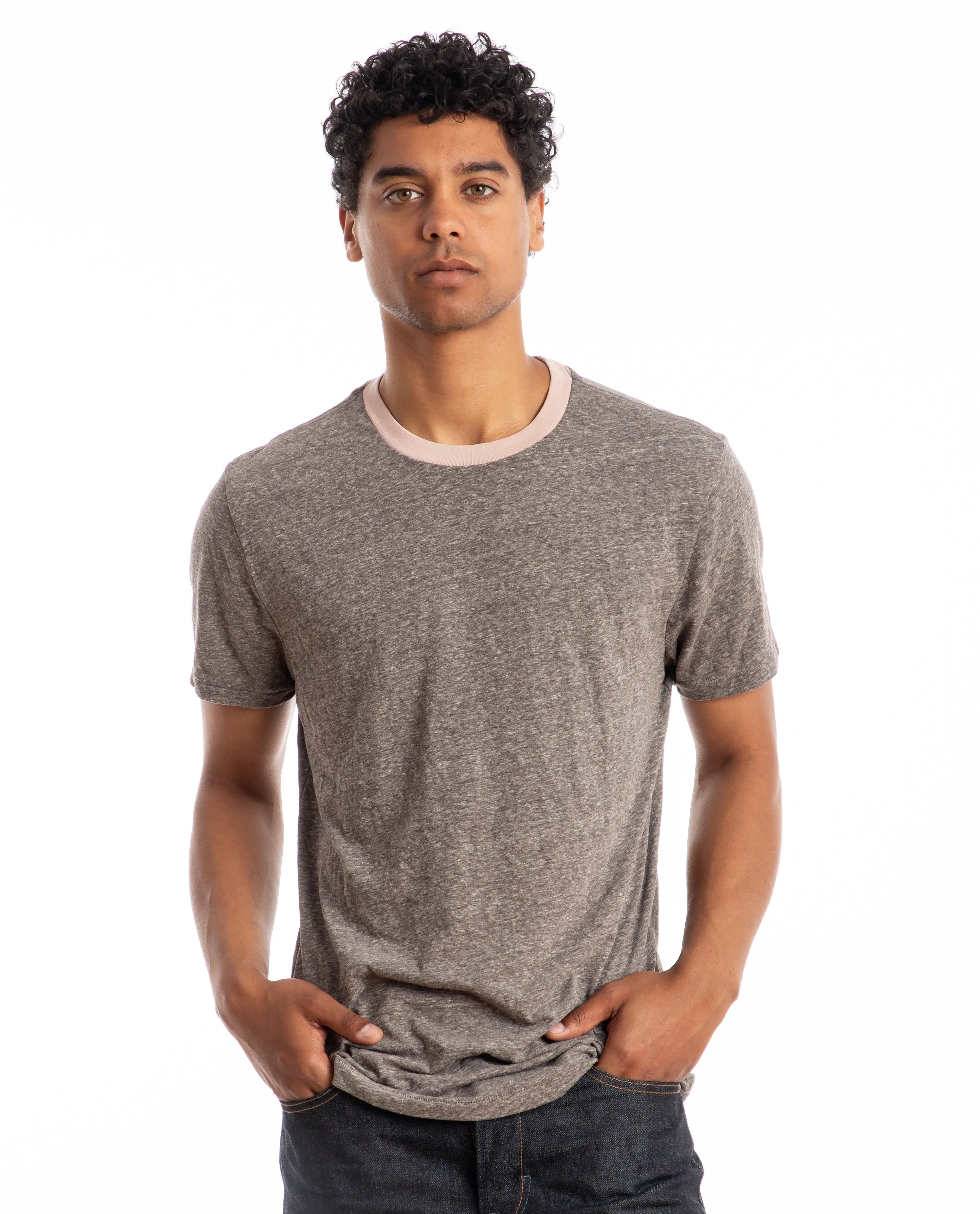 Melange Crewneck Tee Dusty Pink