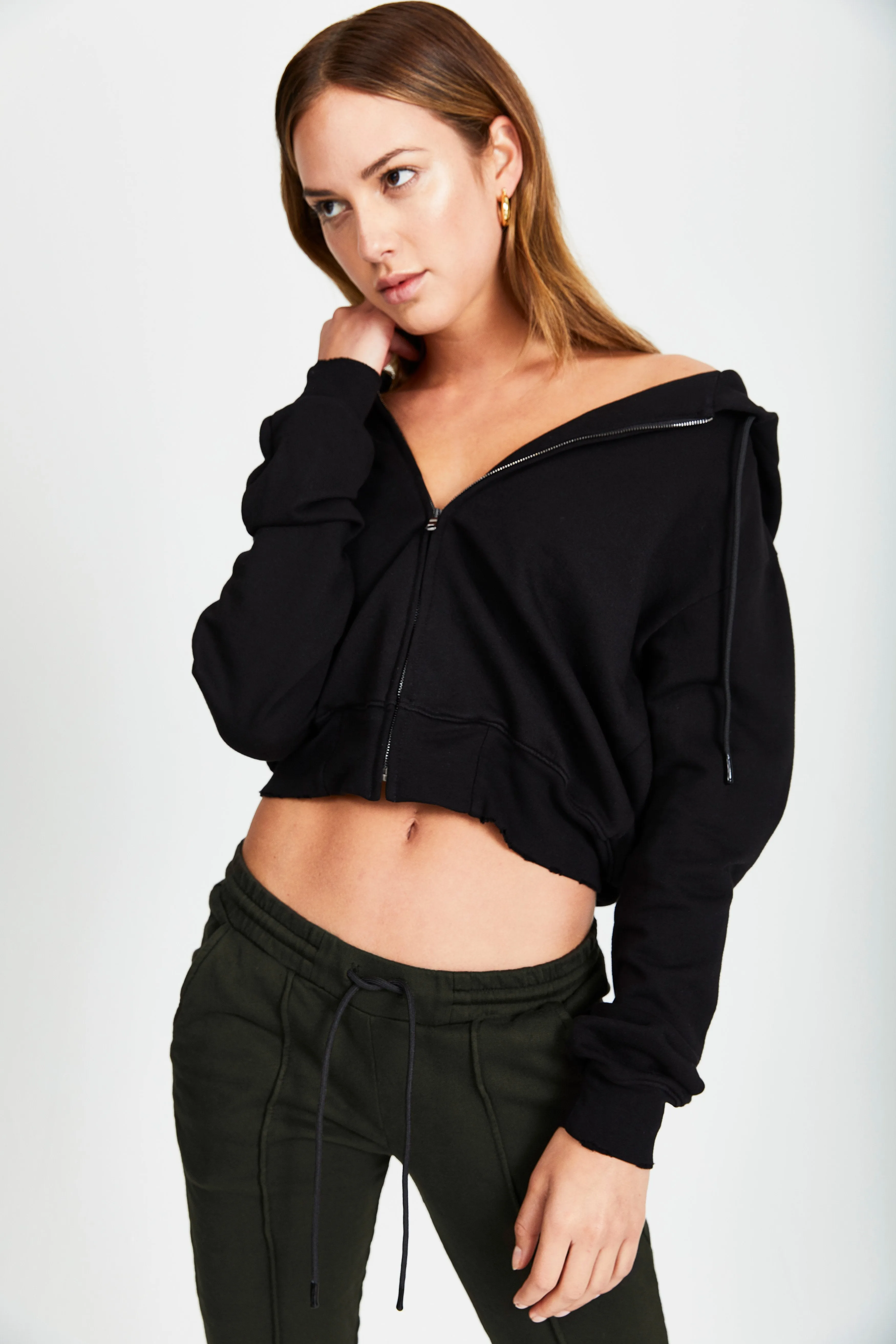 Milan Crop Zip Hoodie