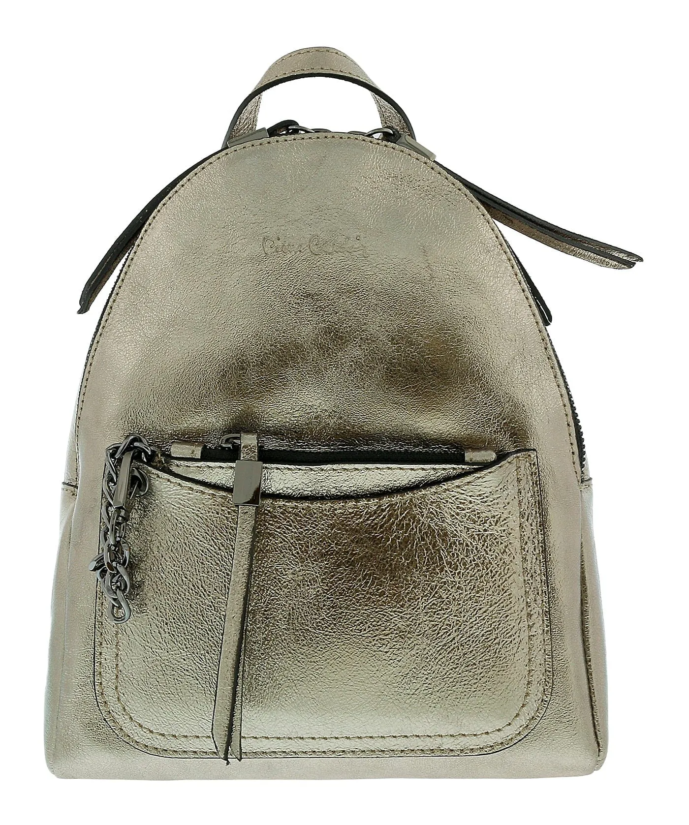 Pierre Cardin Bronze Leather Metallic Large Fashion Backpack