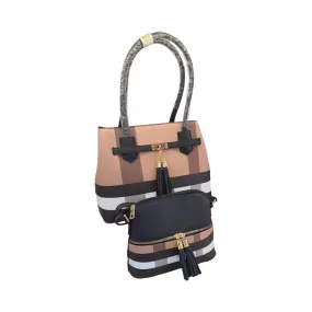 Plaid Pattern Tote Bag set