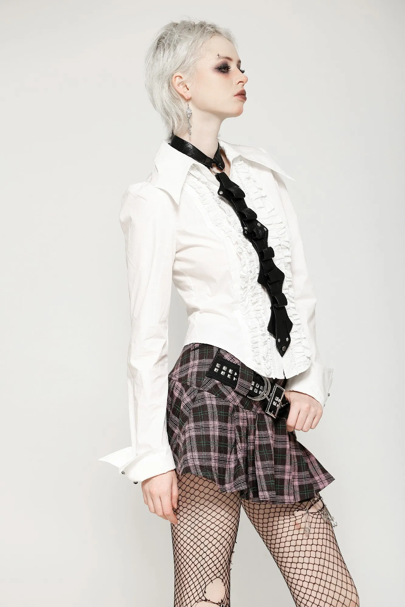 Punk Pink Plaid Mini Skirt KW374