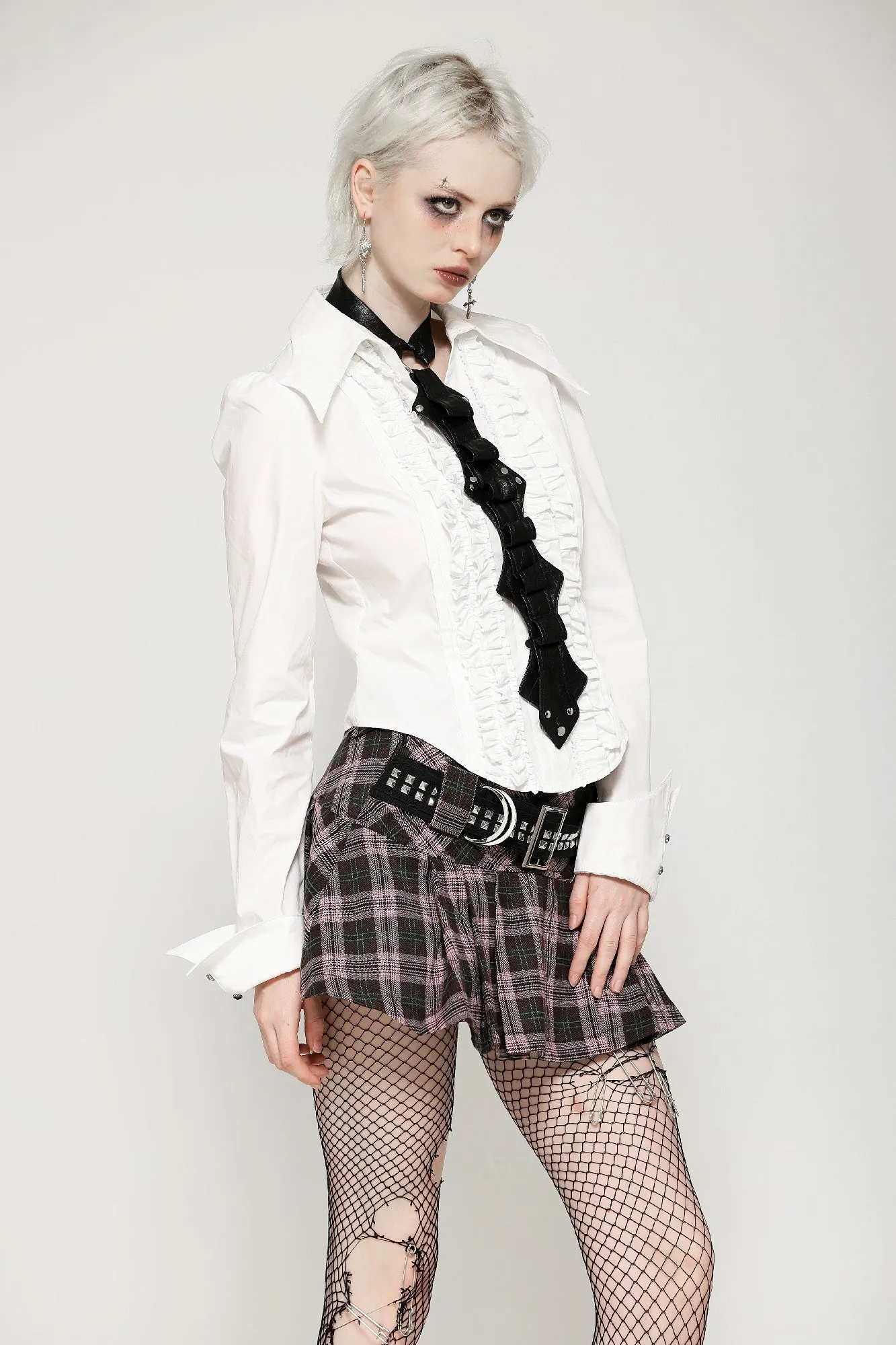 Punk Pink Plaid Mini Skirt KW374