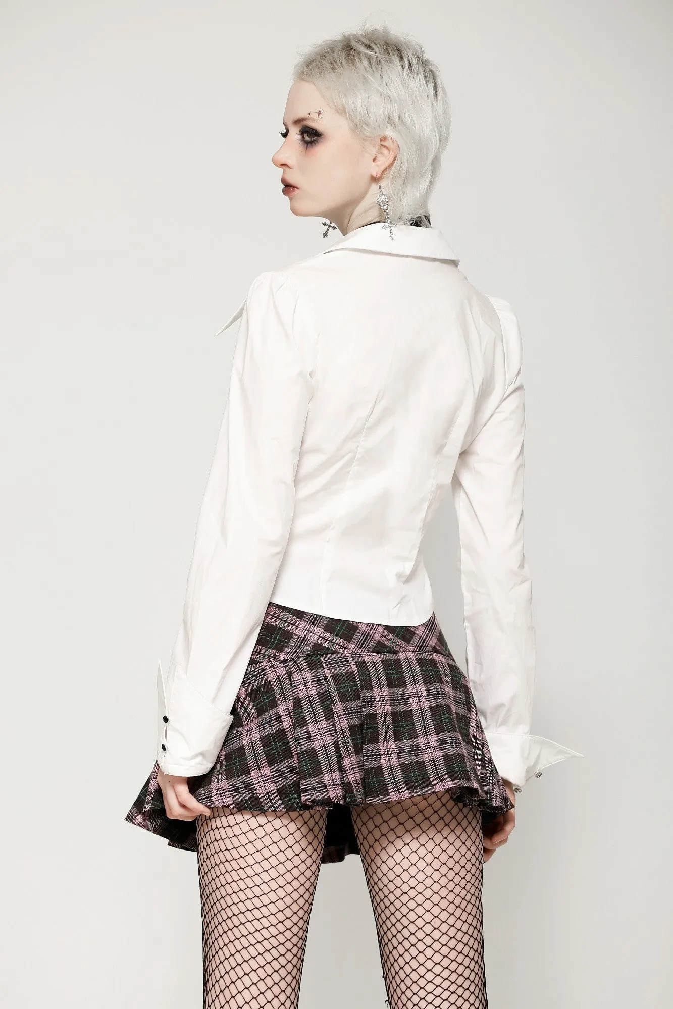 Punk Pink Plaid Mini Skirt KW374