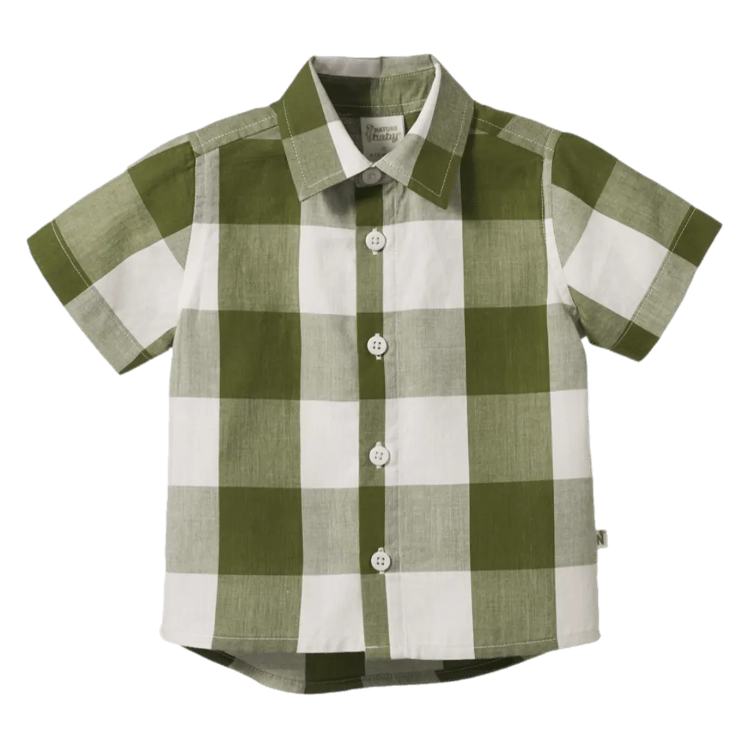 Short Sleeve Ira Button Up - Jungle Check