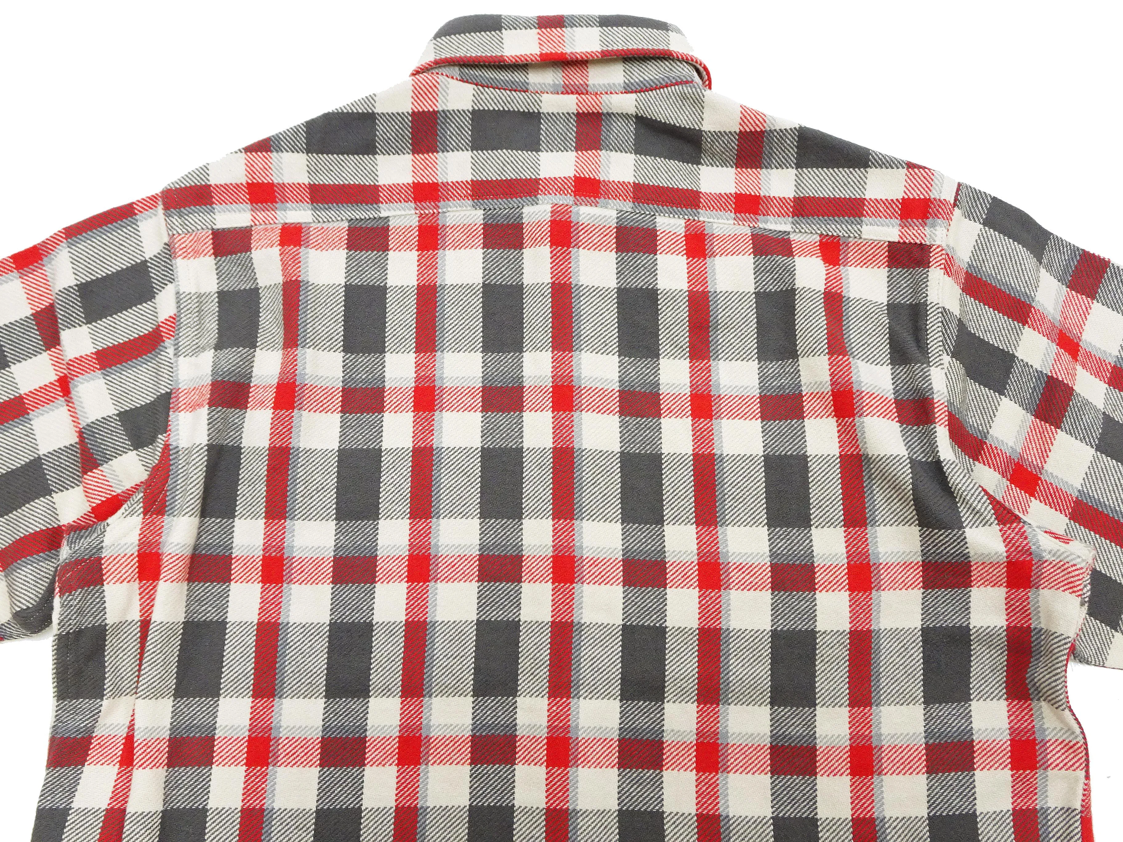 Sugar Cane Plaid Shirt Men's Mediumweight Cotton Twill Long Sleeve Button Up Work Shirt SC29361 105 Off-White