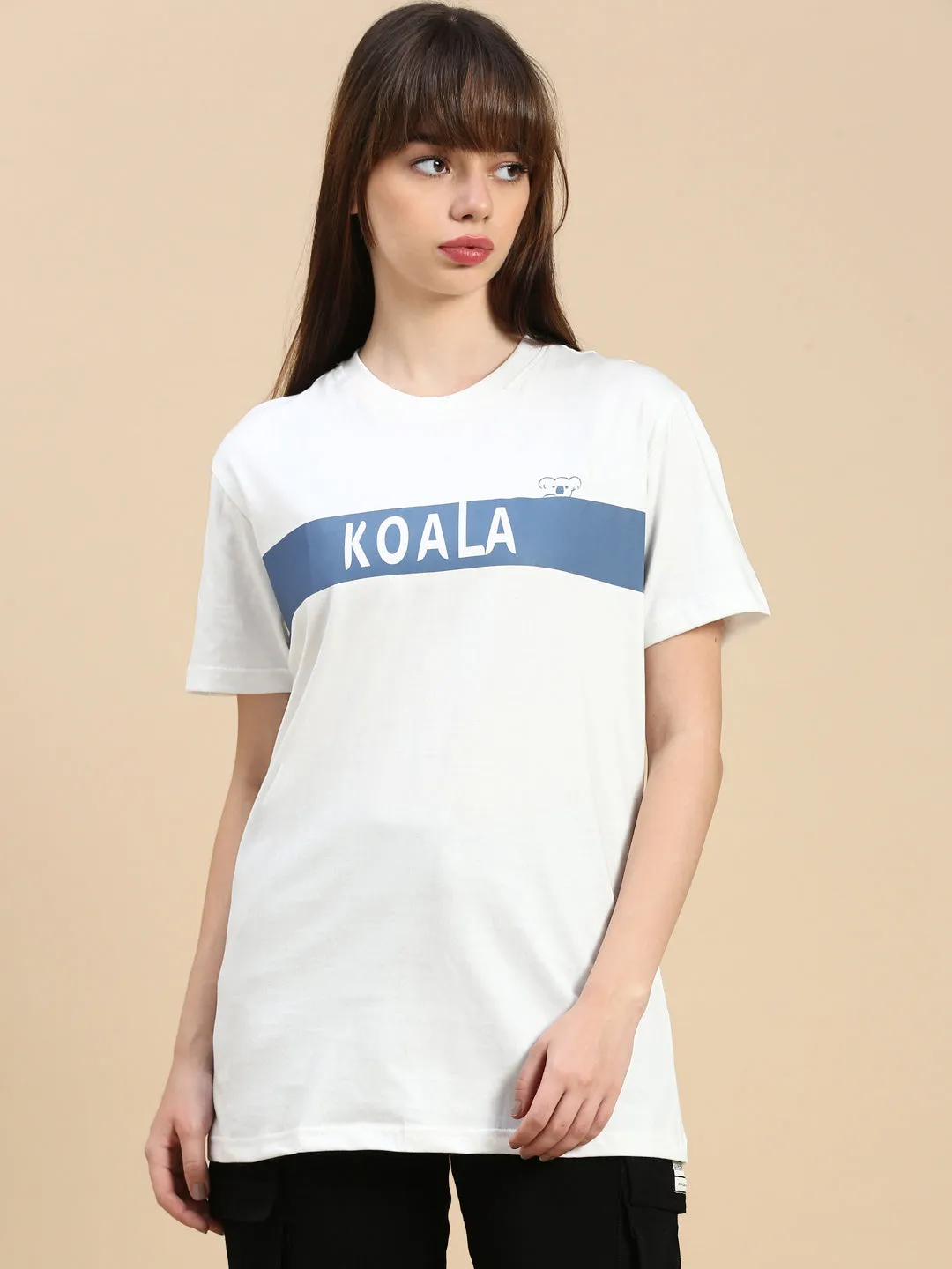 Unisex Regular Fit Crew Neck Zóni White TShirt