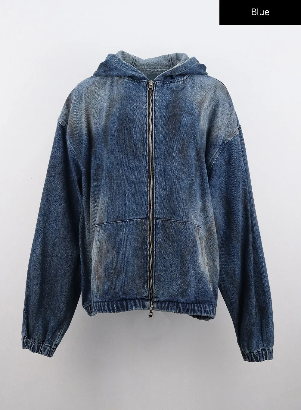 Zip-Up Denim Hooded Jacket CO323